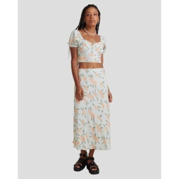 RVCA Dresses & Skirts - RVCA Luke Pelletier Collab BNWT Floral Annika Midi Skirt Women's Size Small